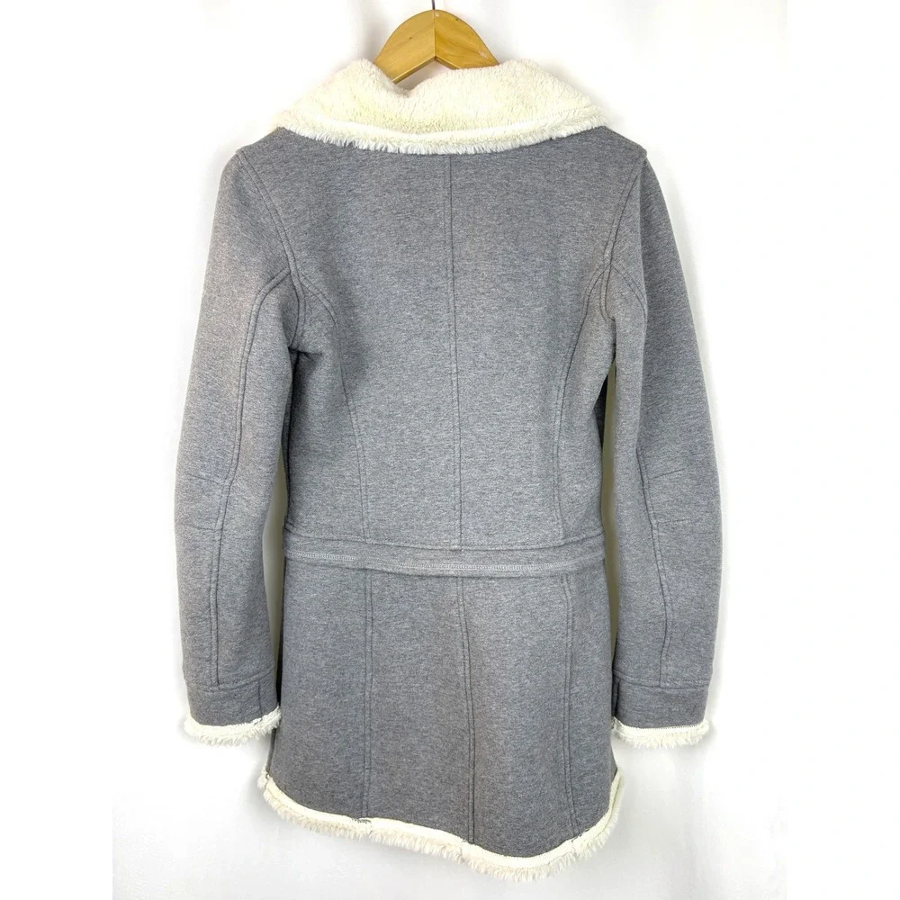 Athleta Womens Grey Convertible Faux Fur Lined 2-in-1 Jacket Coat Small - Picture 3 of 9
